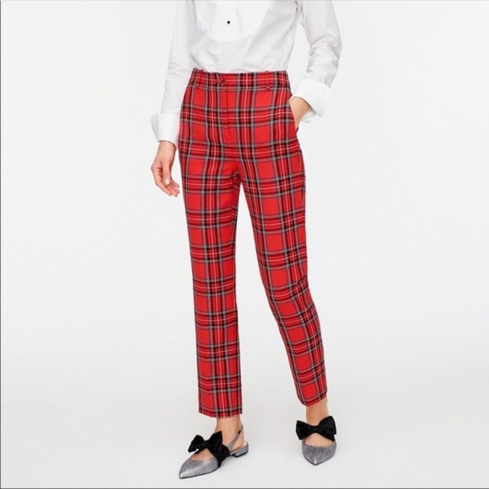 J. Crew High Rise Camron Tartan Stewart Plaid Trousers